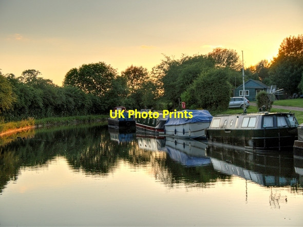 Photo 6"x4" Evening on the Grand Union Canal Little Shrewley c2013
