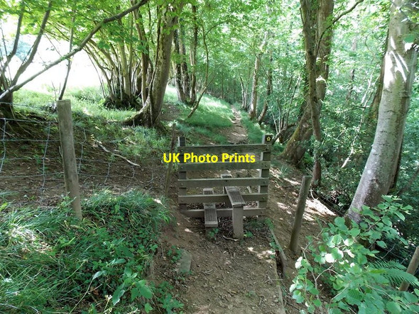 Photo 6"x4" Stile across a track through the Cletwr valley near Erwood Erwood c2013
