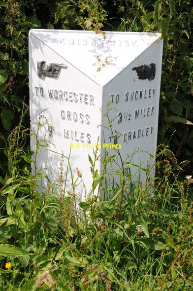 Photo 6"x4" Milepost at Knightwick Ankerdine Hill c2013