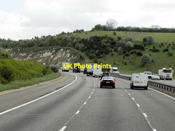 Photo 6"x4" M40 approaching Cutting Lewknor c2013