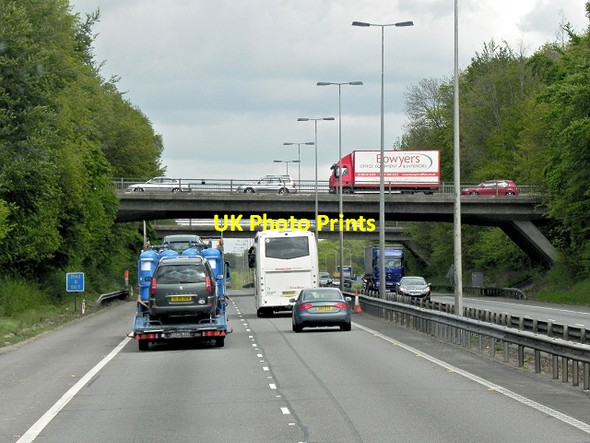 Photo 6"x4" Southbound M40, Bridges at Junction 4 High Wycombe c2013