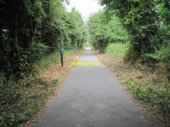 Photo 6"x4" Old railway line from Tewkesbury's first station Tewkesbury c2013