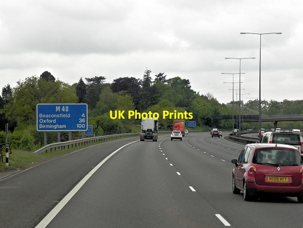 Photo 6"x4" Northbound M40, Furzeney Wood Gerrards Cross c2013