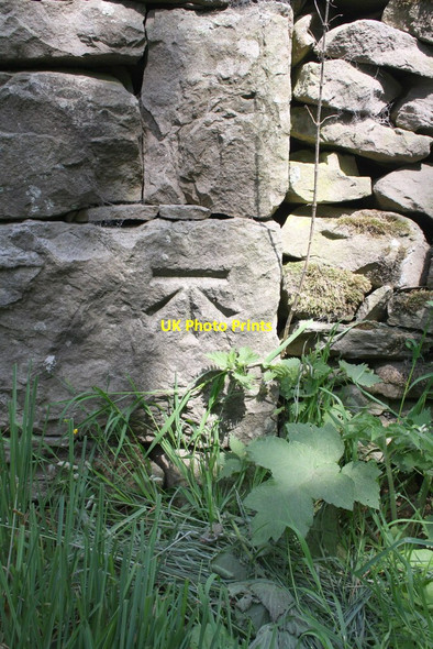 Photo 6"x4" Benchmark on barn at Low House Garsdale\/SD7489 c2013