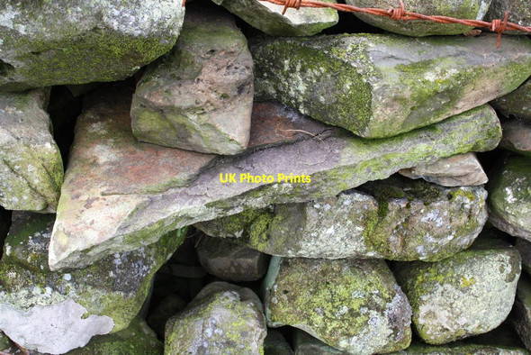 Photo 6"x4" Reused section of benchmarked gatepost as wall stone Beckside\/SD6188 c2013