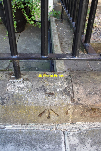 Photo 6"x4" Benchmark on wall at junction of #12\/#13 Park Square East Leeds\/SE3034 c2013