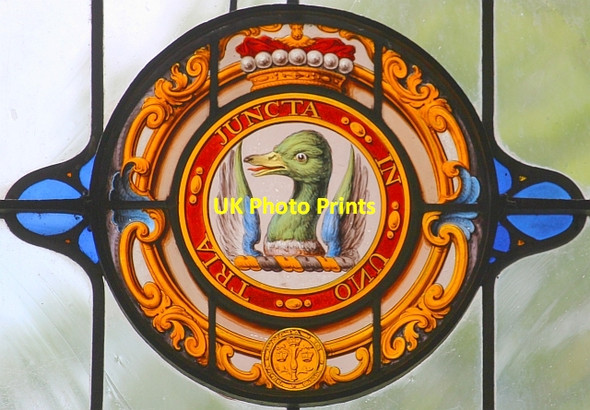 Photo 6"x4" Bateman stained glass, Shobdon church Easthampton c2013