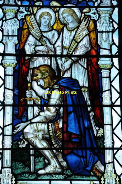 Photo 6"x4" Stained glass window, Llangarron church Llangarron c2013