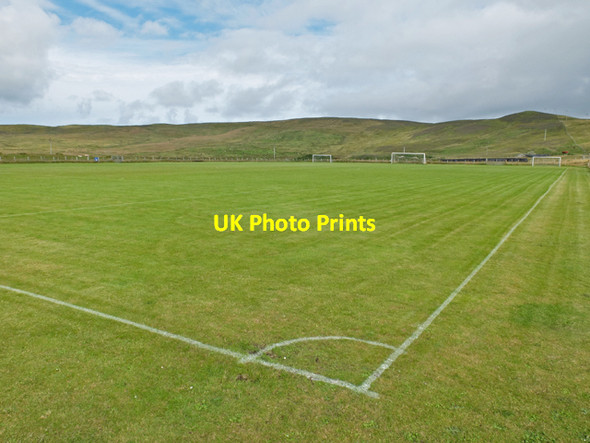 Photo 6"x4" Football pitch, Cunningsburgh Aithsetter c2013