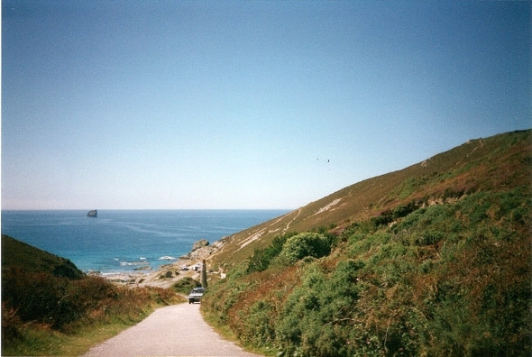Photo 6"x4" The road to Trevellas Porth Cross Coombe c2008