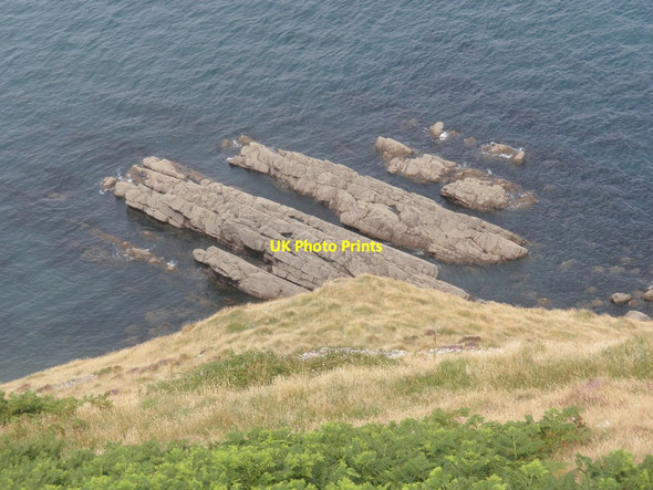 Photo 6"x4" Exposed rock strata, below Foreland Point Countisbury c2013