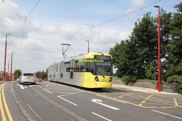 Photo 6"x4" Metrolink tram on the former canal bridge Droylsden c2013