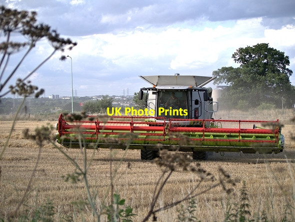 Photo 6"x4" Claas Lexion 760 Combine Harvester at Poplar Farm Sproughton c2013