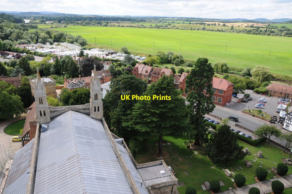 Photo 6"x4" View to the west from Tewkesbury Abbey tower Tewkesbury c2013
