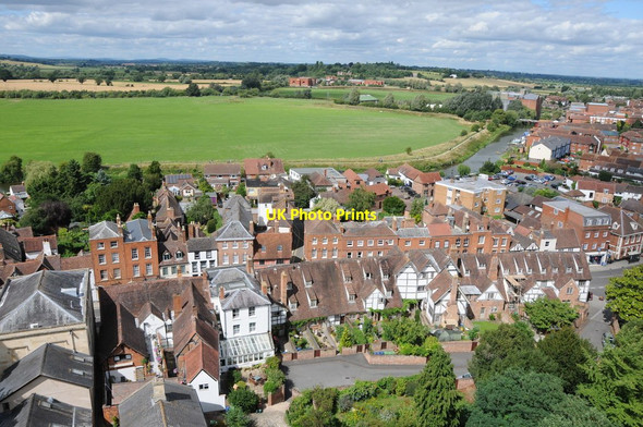 Photo 6"x4" View to the north from Tewkesbury Abbey tower Tewkesbury c2013