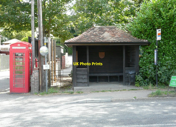 Photo 6"x4" Bus-stop shelter, The Street Denton\/TR2147 c2013