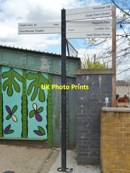 Photo 6"x4" Signpost, Regent's Park Road NW1 Camden Town c2013