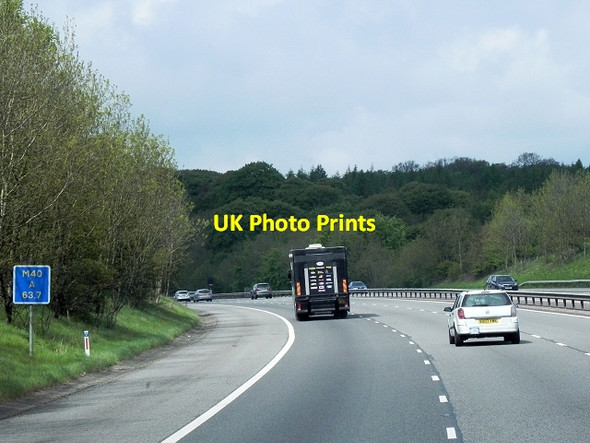 Photo 6"x4" Northbound M40, 63.7 Kilometres On Stokenchurch c2013