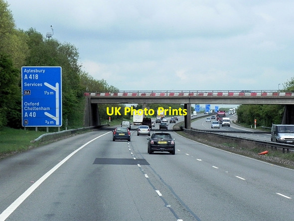 Photo 6"x4" Northbound M40, Bridge at Junction 7 (Milton Common) Milton Common c2013