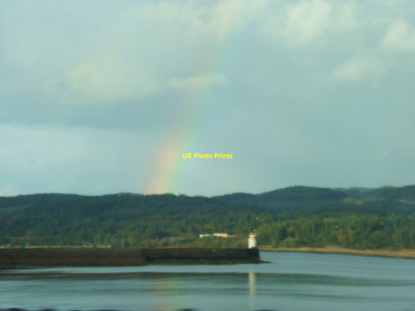 Photo 6"x4" Rainbow over Ardrishaig Lighthouse Ardrishaig c2009