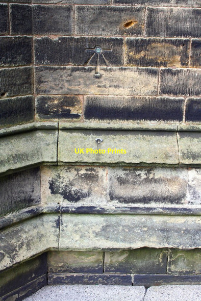 Photo 6"x4" Benchmark on the tower of Christ Church Skipton c2013