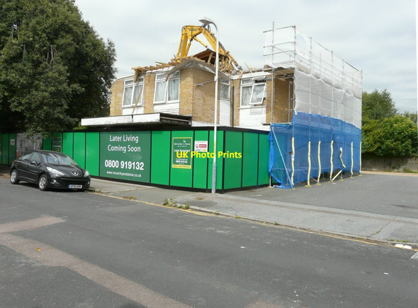Photo 6"x4" Demolition of Ingles Court Folkestone c2013