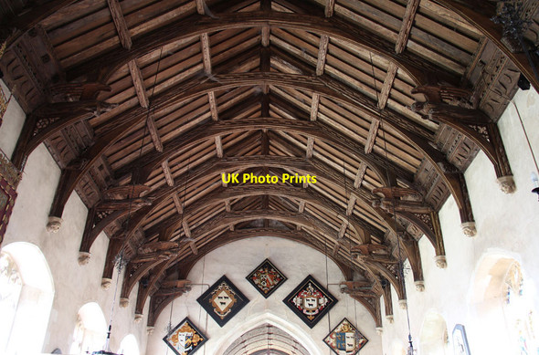 Photo 6"x4" All Saints, Hawstead - Roof Hawstead c2013