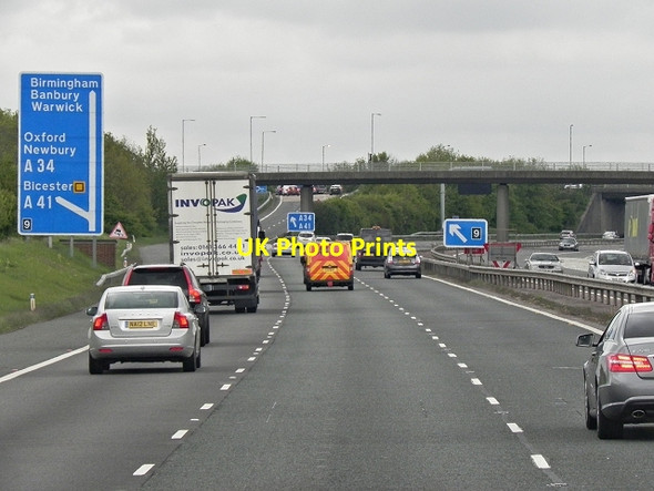 Photo 6"x4" Northbound M40, Oxford Road Bridge Wendlebury c2013