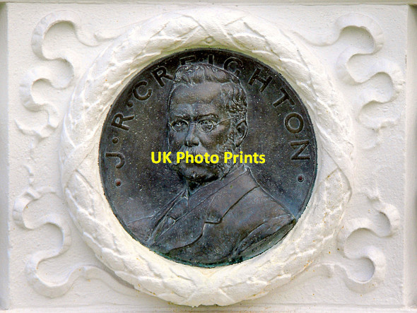 Photo 6"x4" Bronze portrait of J.R. Creighton, twice mayor of Carlisle Carlisle c2012