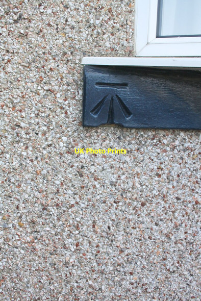 Photo 6"x4" Benchmark on window sill of #33 Shortbank Road Skipton c2013