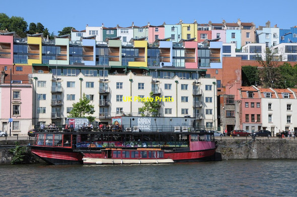 Photo 6"x4" Houses overlooking Floating Harbour Hotwells c2013