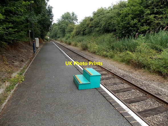 Photo 6"x4" Moveable wooden steps at Llangynllo railway station Llangunllo c2013