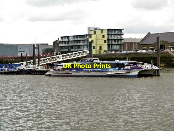 Photo 6"x4" River Thames, North Greenwich Pier Poplar\/TQ3780 c2013