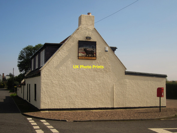 Photo 6"x4" The Black Bull and post box, Bowsden Bowsden c2013