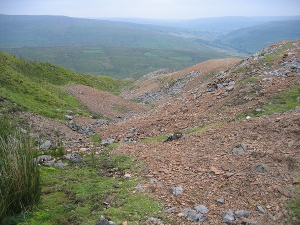 Photo 6"x4" Spoil tips at the disused Providence lead mine Muker c2008