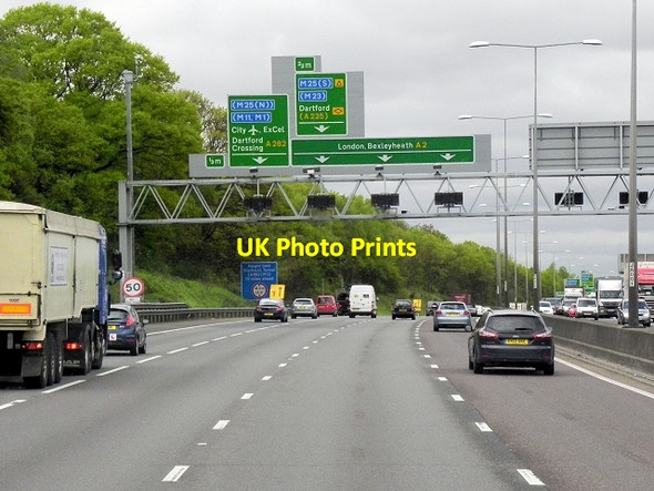 Photo 6"x4" Northbound A2 Swanscombe c2013