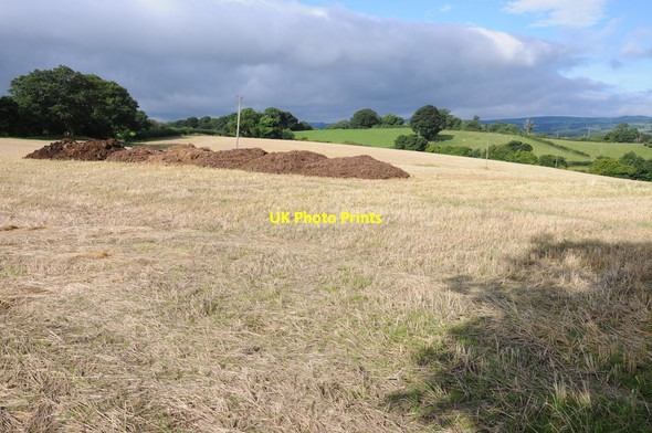 Photo 6"x4" Muck bury in a stubble field Pentre-celyn\/SJ1453 c2013