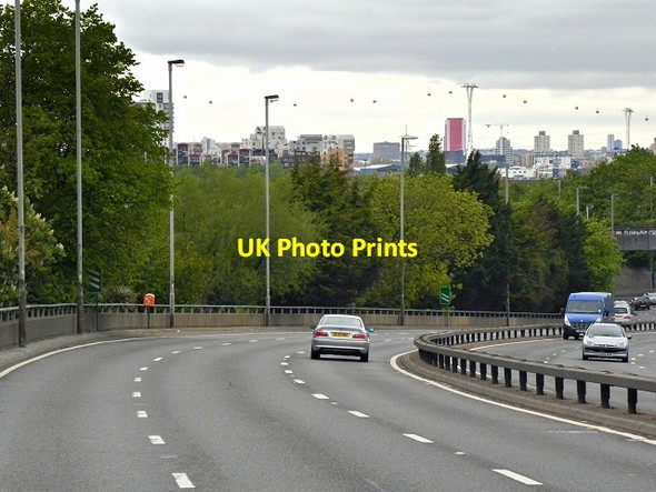 Photo 6"x4" View of the Emirates Air Line from the A102 Greenwich\/TQ3977 c2013