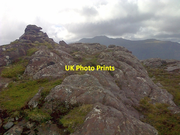 Photo 6"x4" The Summit Cairn, Beinn nam Ban Dundonnell c2013