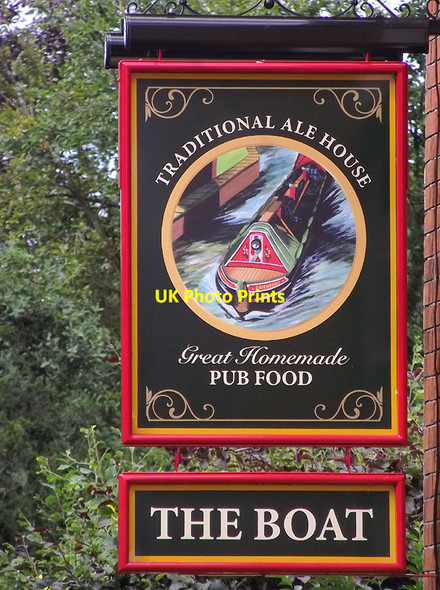 Photo 6"x4" Pub sign at The Boat, in Penkridge, Staffordshire Boscomoor c2013