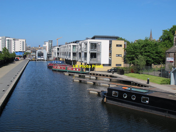 Photo 6"x4" Union Canal - Fountainbridge moorings Merchiston c2013