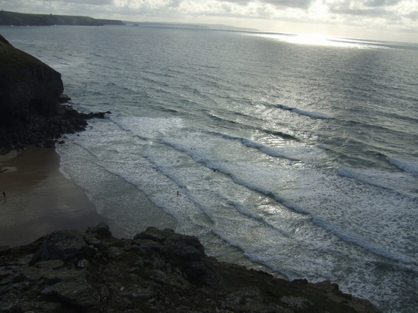 Photo 6"x4" Chapel Porth Beach Goonvrea c2008