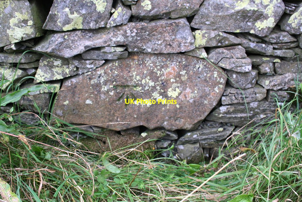 Photo 6"x4" Benchmark on rock in wall beside A685 Lowgill\/SD6297 c2013