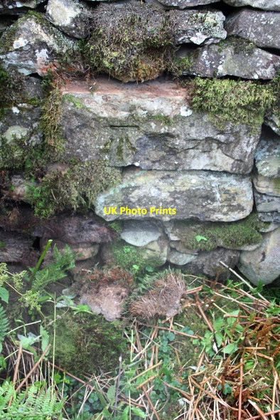 Photo 6"x4" Benchmark on wall beside road near Barrowbridge Fort Low Borrowbridge c2013
