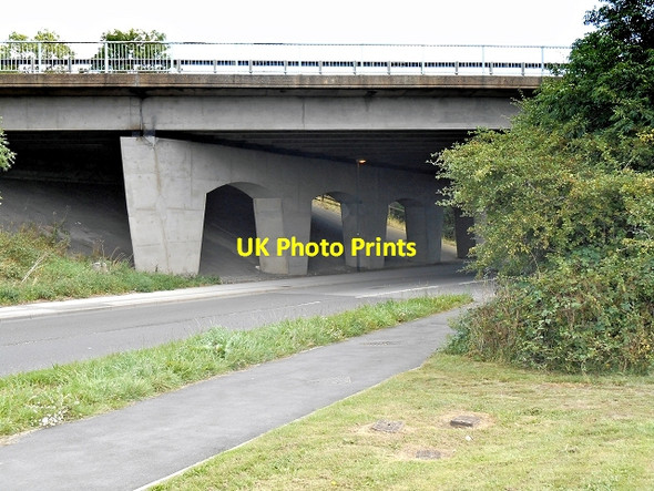 Photo 6"x4" Harlaxton Road passing under the A1 Grantham c2013