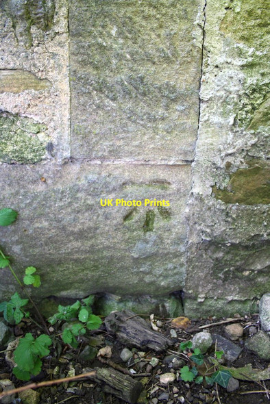 Photo 6"x4" Benchmark on Northfield Farm house Patrick Brompton c2013