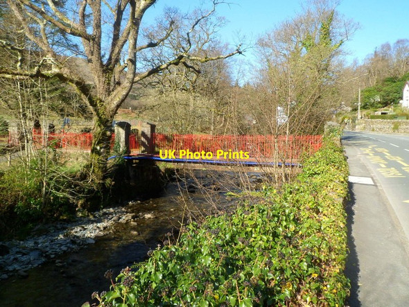 Photo 6"x4" River footbridge to a primary school, Beddgelert Beddgelert c2012