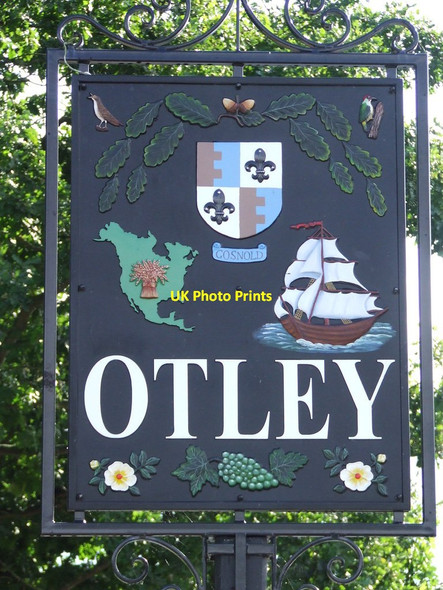 Photo 6"x4" Otley Village Sign Otley\/TM2055 c2013