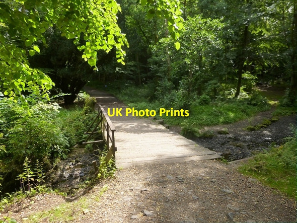 Photo 6"x4" Footbridge over the Finlaystone Burn Parkhill\/NS3573 c2013