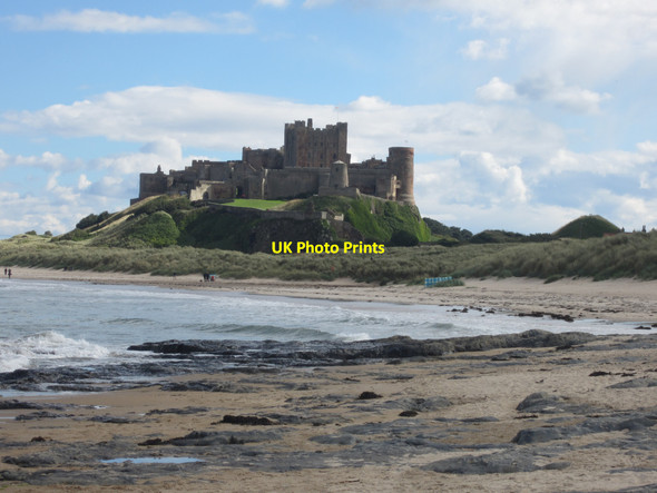 Photo 6"x4" Looking along the beach west of Bamburgh Castle Bamburgh c2013